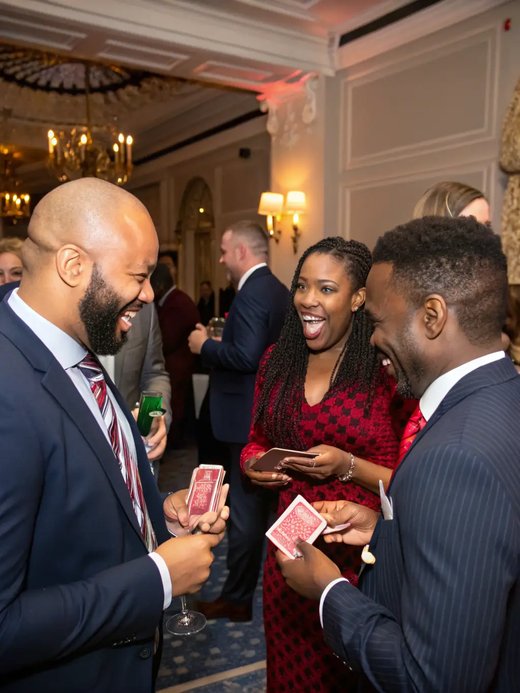 A photograph of a private event at Z Lounge, featuring members networking and enjoying fine wines and spirits, highlighting the social aspect of the membership.